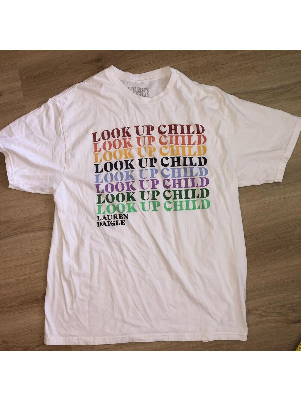 LAUREN DAIGLE OFFICIAL TOUR T SHIRT TEE LOOK UP CHILD WHITE UNISEX MENS SIZE XL